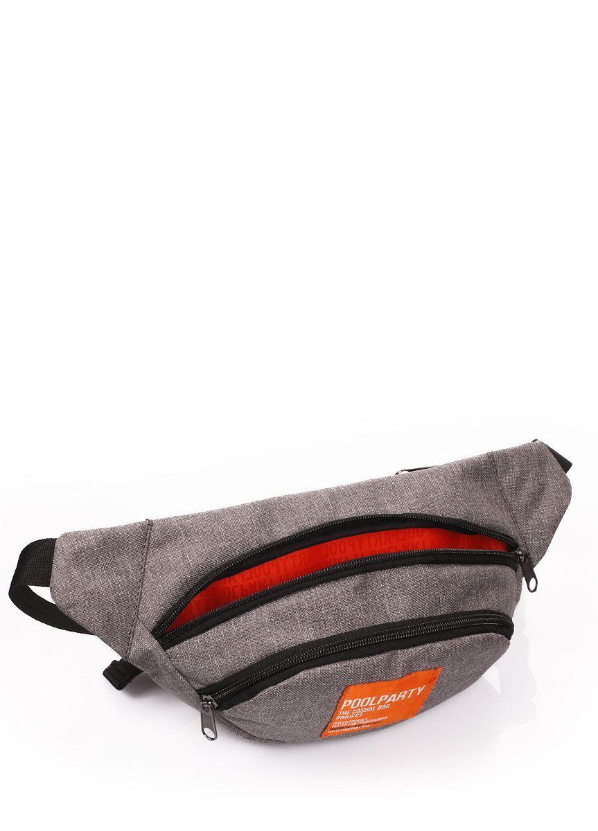 Сумка-бананка POOLPARTY Hip Pack серая