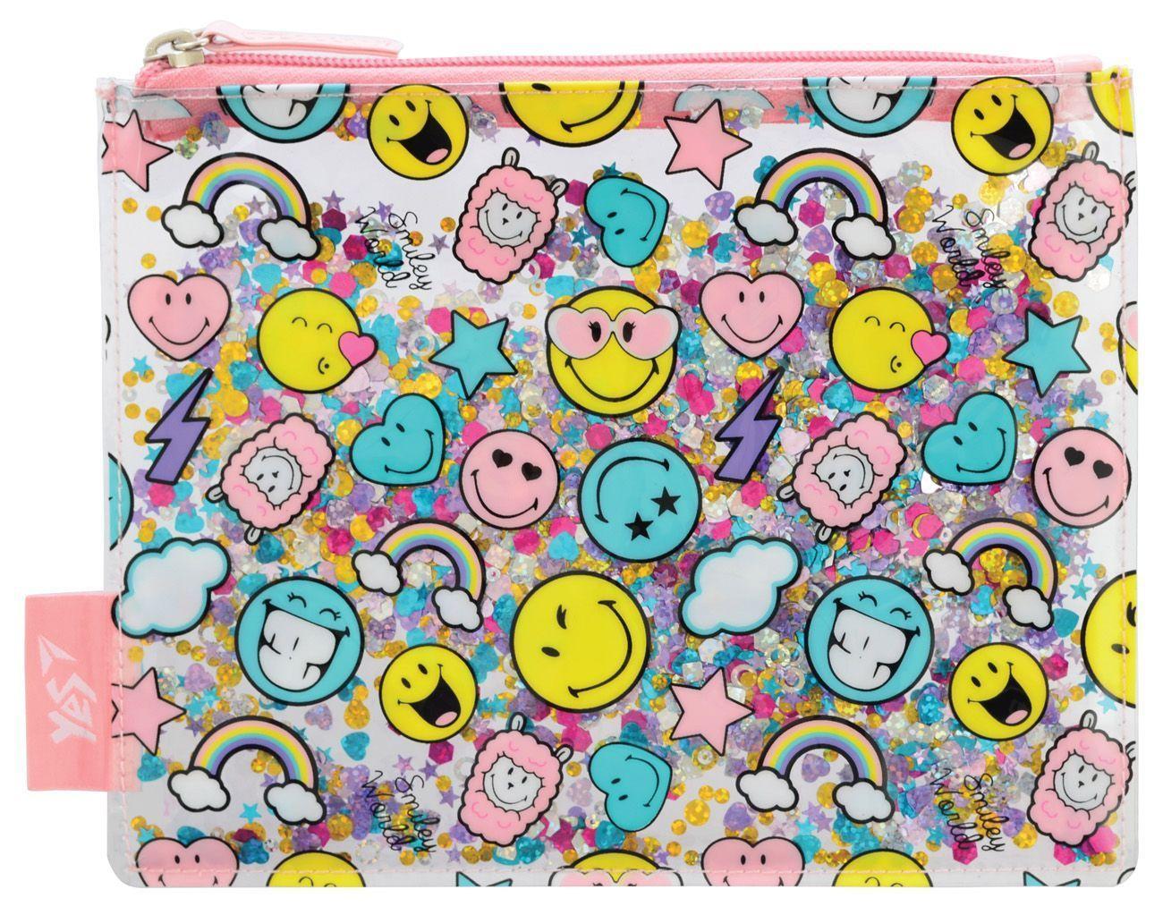 Пенал-косметичка YES с блестками "Smile World"