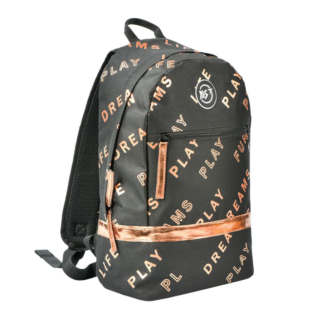 Рюкзак молодежный YES T-101  "Private" черный/золото