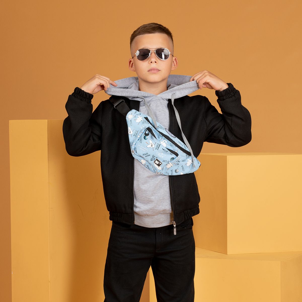 Сумка на пояс YES SP-28 Гусь, голубой