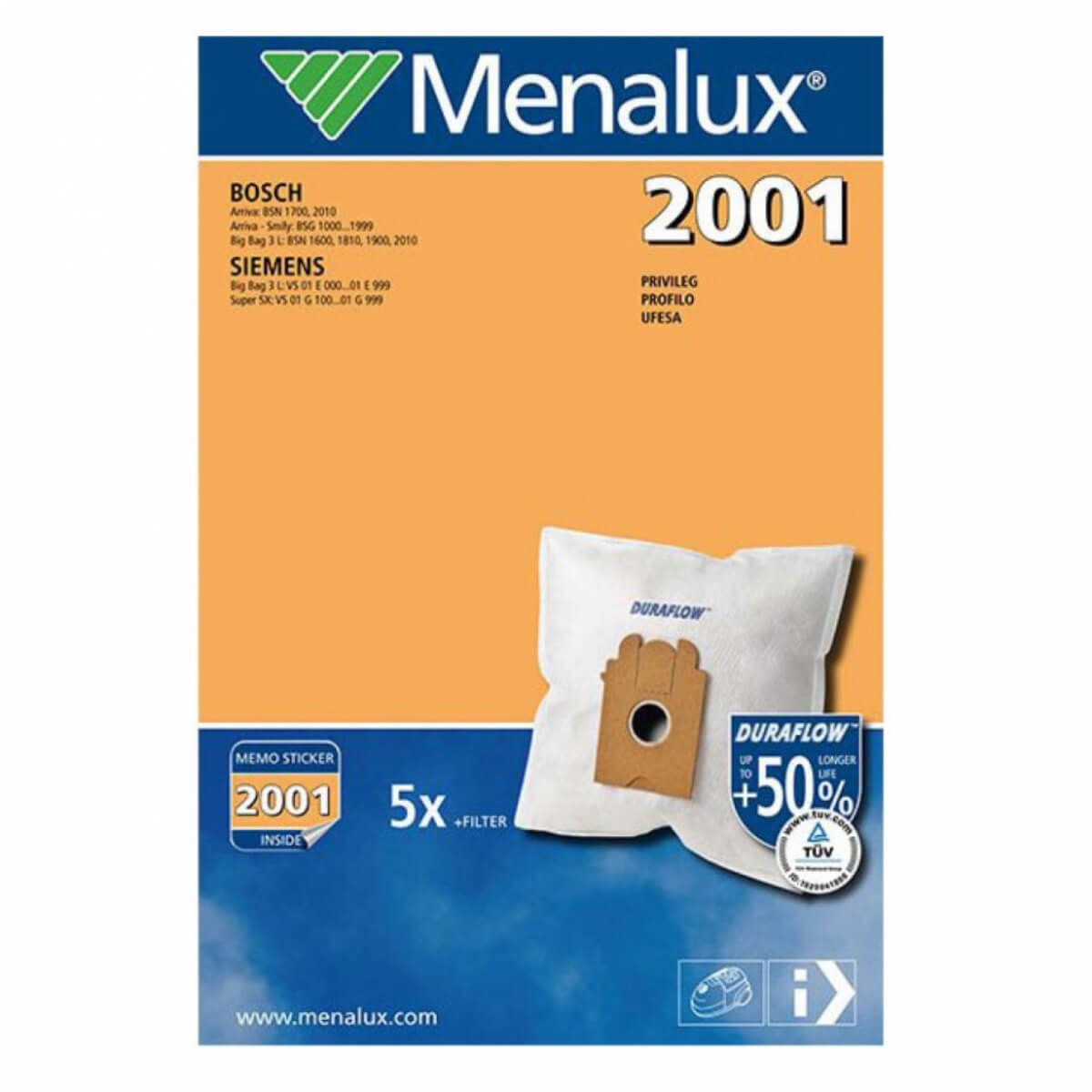 Мешки для пылесоса Menalux 2001 5 шт + фильтр