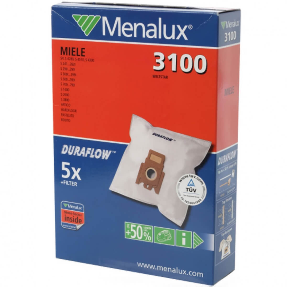 Мешки для пылесоса Menalux 3100 5 шт + фильтр