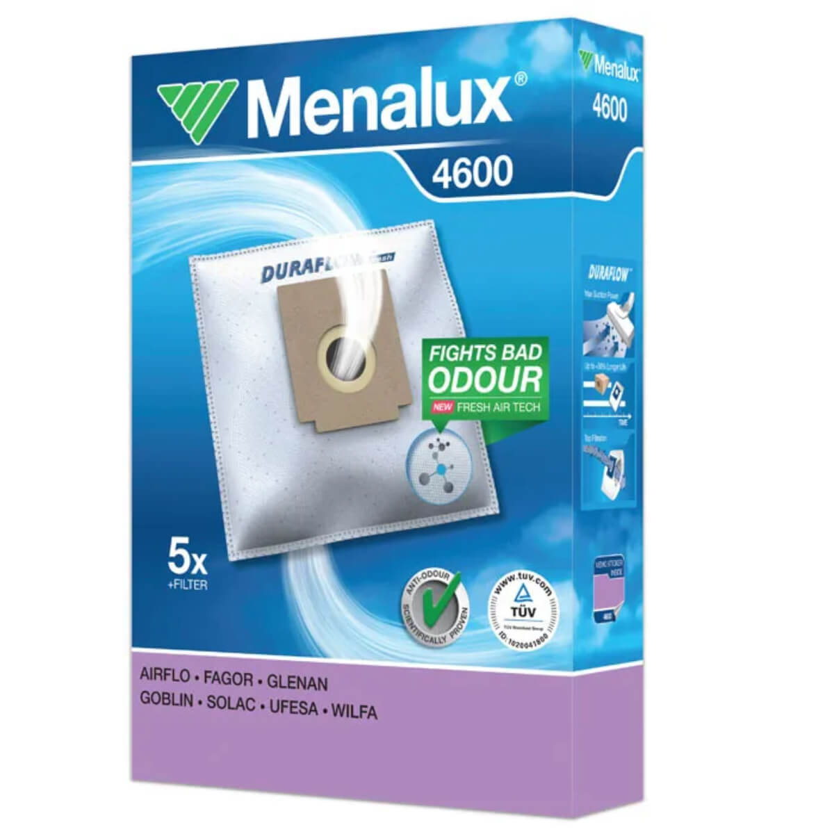 Мешки для пылесоса Menalux 4600 5 шт + фильтр