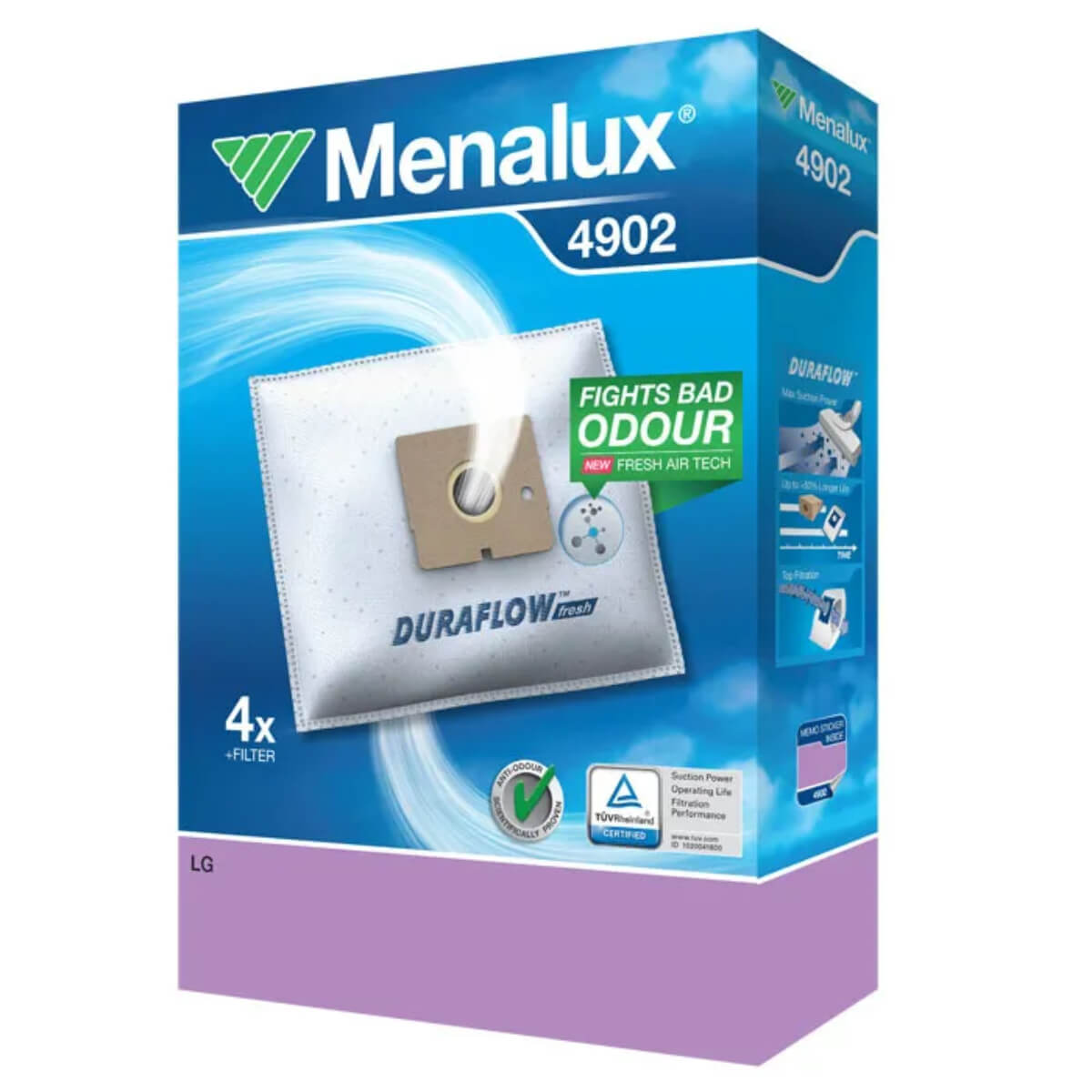 Мешки для пылесоса Menalux 4902 4 шт + фильтр
