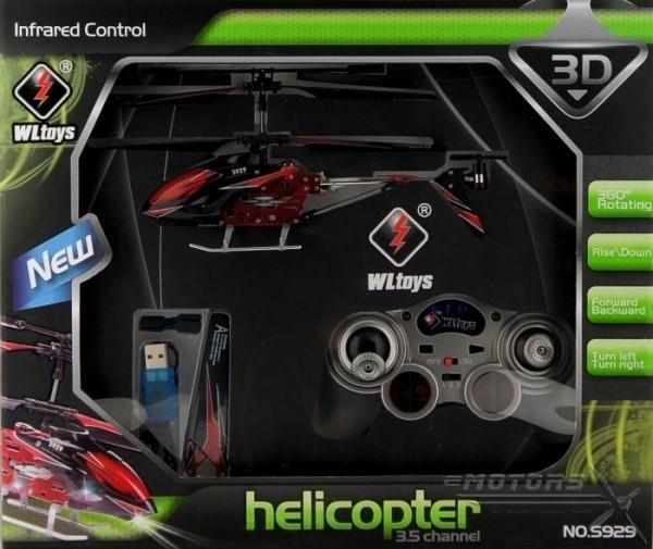 Вертолёт на радиоуправлении 3-к WL Toys S929 с автопилотом (красный) WL-S929r