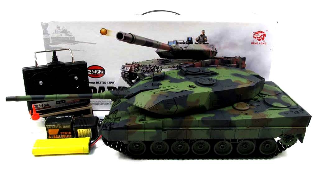 Танк р/у 2.4GHz 1:16 Heng Long Leopard II A6 с пневмопушкой и дымом (HL3889-1) HL3889-1