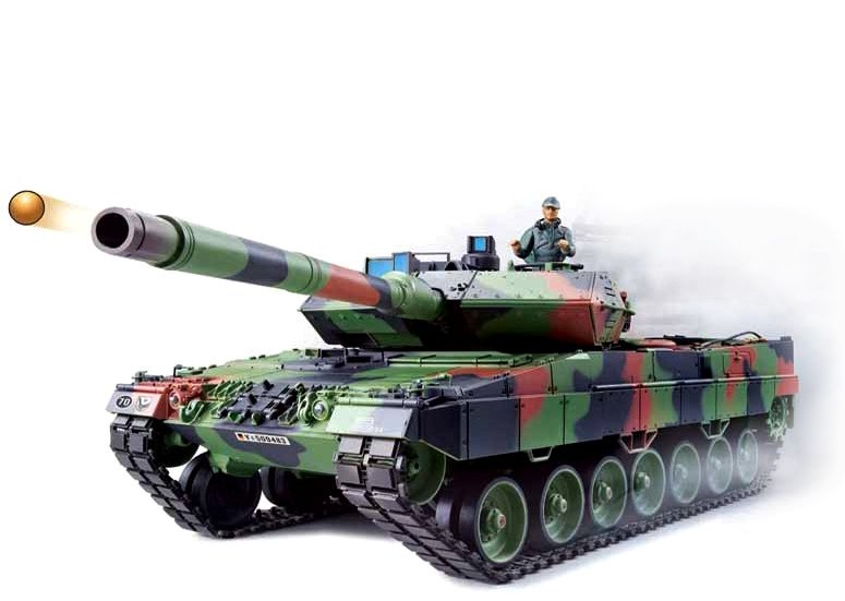 Танк р/у 2.4GHz 1:16 Heng Long Leopard II A6 с пневмопушкой и дымом (HL3889-1) HL3889-1