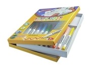 Фломастеры детские смываемые для малышей MALINOS Babyzauber 10 шт + текстильная книжка раскраска многоразовая MA-300015