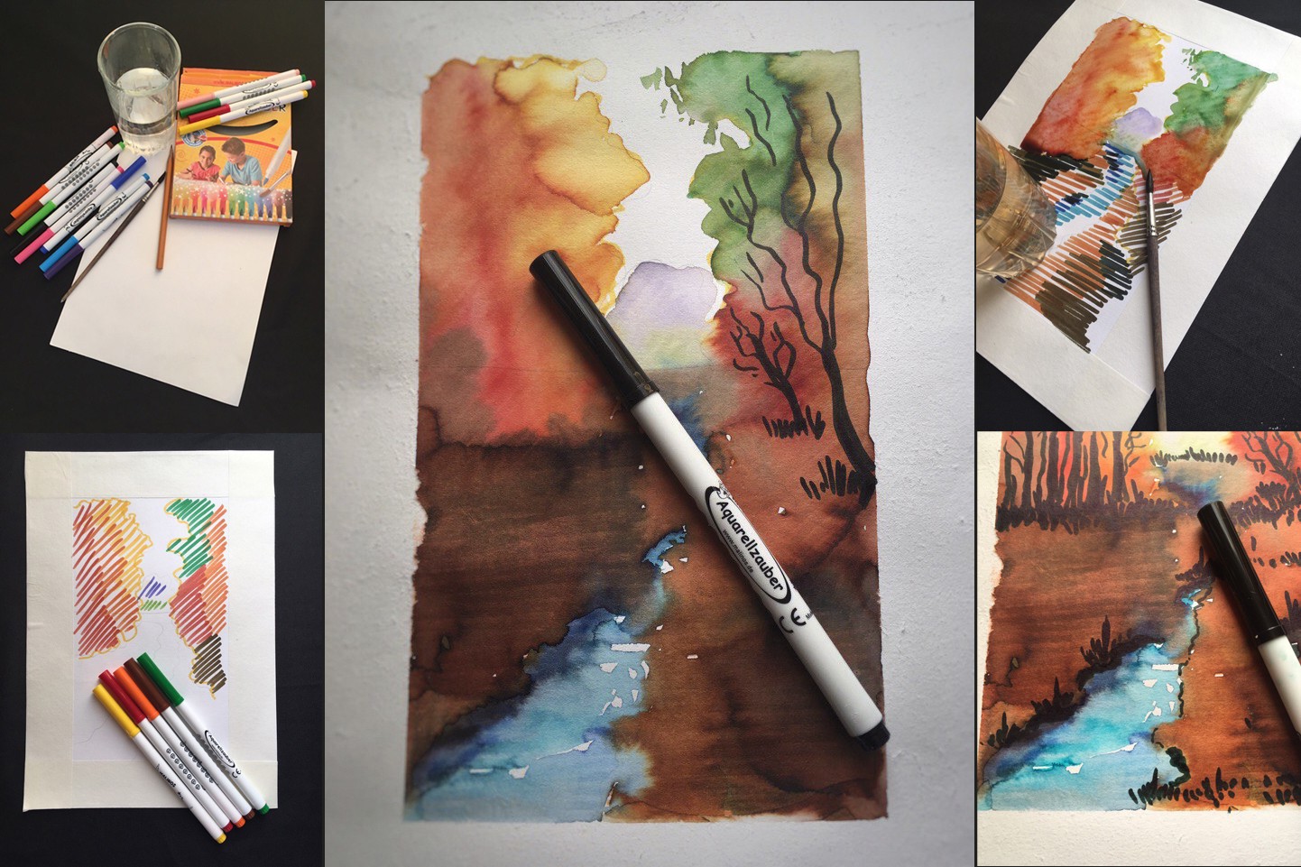 Акварельные фломастеры MALINOS Aquarellzauber на водной основе 12 шт MA-300033