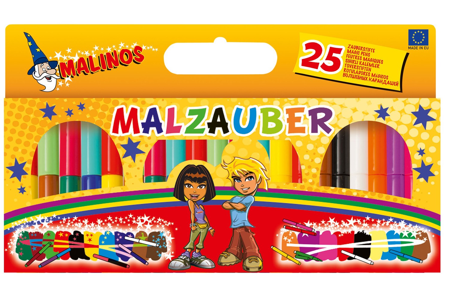 Волшебные фломастеры меняющие цвет MALINOS Malzauber 25 (12+9+4) шт MA-300029