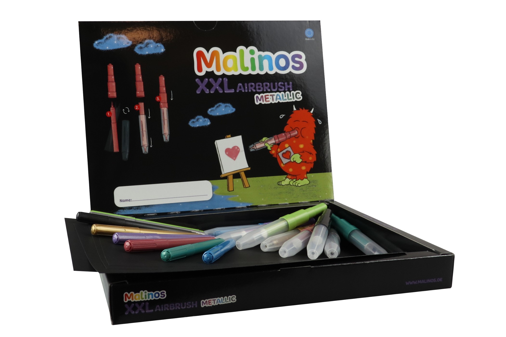 Фломастеры и аэрографы металлик Malinos Metallic XXL 16 (8+8 шт) MA-300969