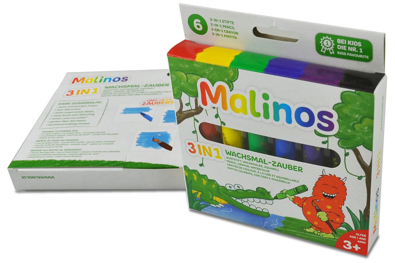 Восковые карандаши Malinos Wachsmal-Zauber 6 шт (3 в 1) MA-301036