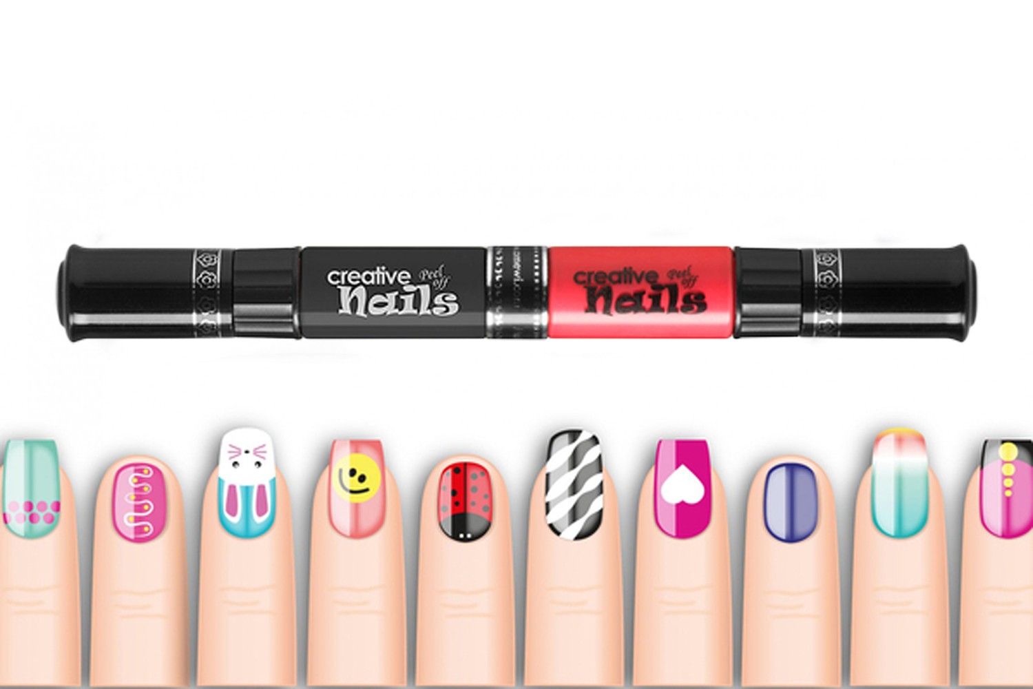 Детский лак-карандаш для ногтей Malinos Creative Nails на водной основе (2 цвета Черный + Малиновый) MA-303013+303025