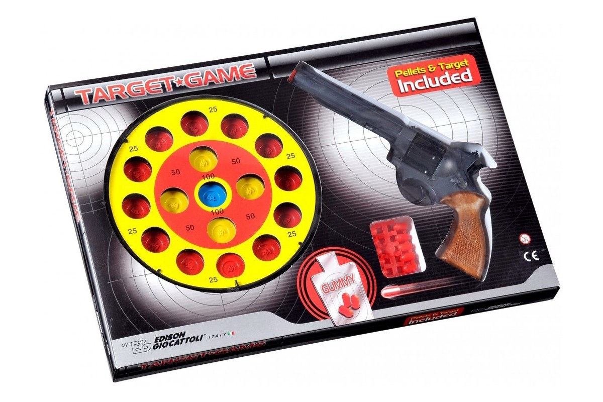 Игрушечный пистолет с мишенью Edison Giocattoli Target Game 28см 8-зарядный (485/22) ED-0485220