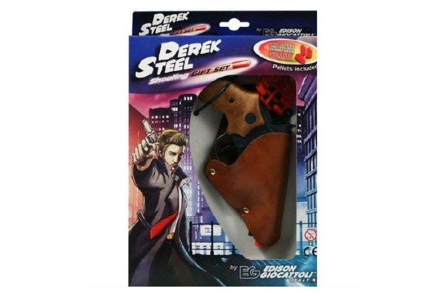 Игрушечный пистолет с кобурой Edison Giocattoli Derek Steel 19см 6-зарядный (571/23) ED-0571230