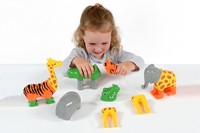Пазл 3D детский магнитные животные POPULAR Playthings Mix or Match (тигр, крокодил, слон, жираф) PPT-62000