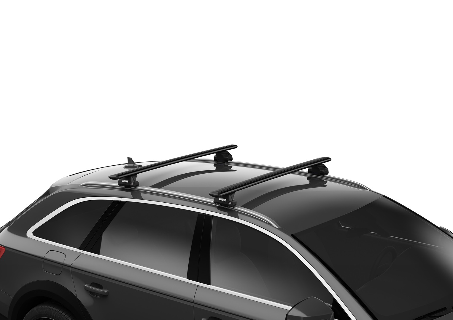 Багажник на интегрированные рейлинги Thule Wingbar Evo Black для Peugeot 508 (mkI)(универсал) 2010-2018 (TH 7112B-7106-6012)