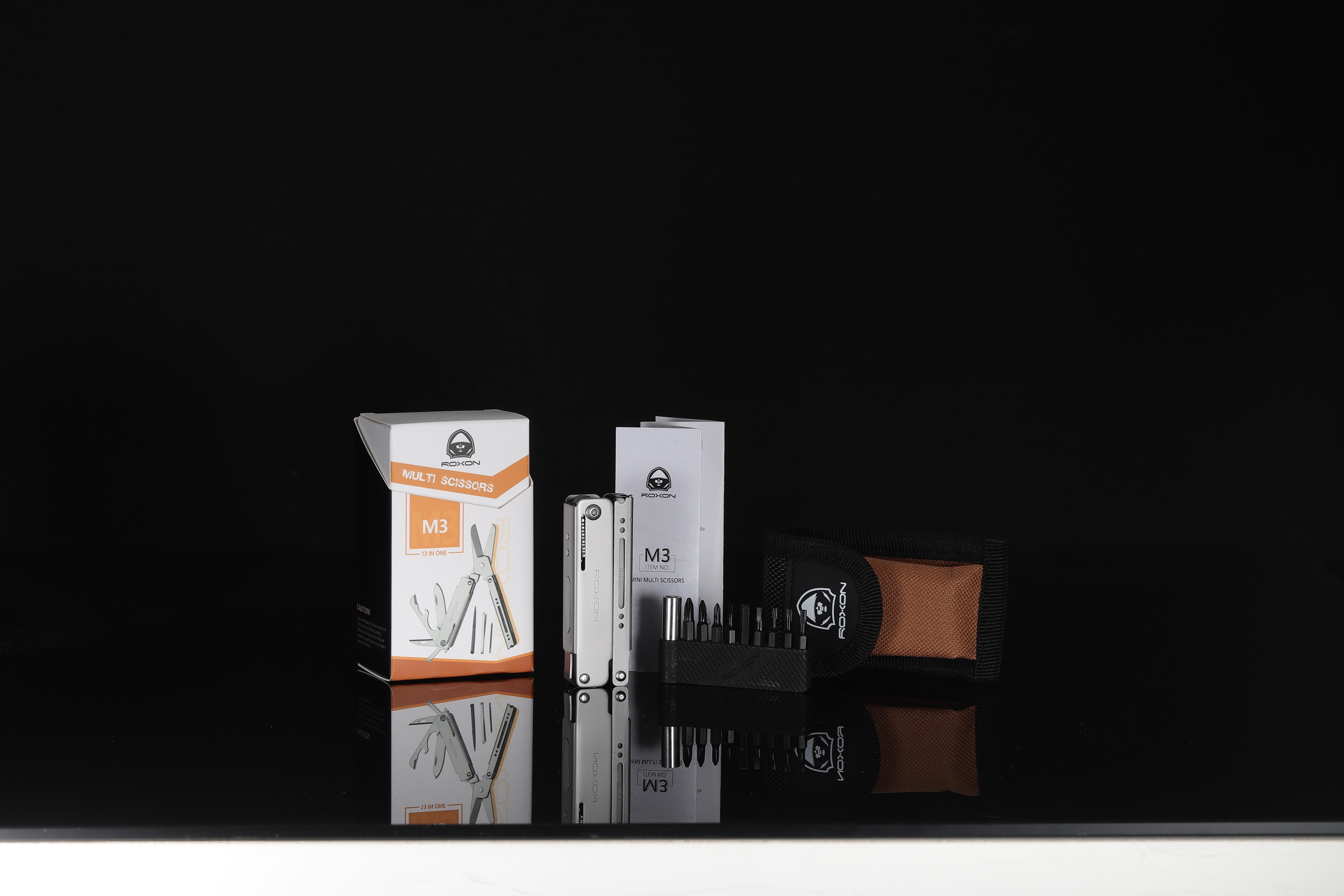 Мини мультитул Roxon M3 со сменными битами, серый