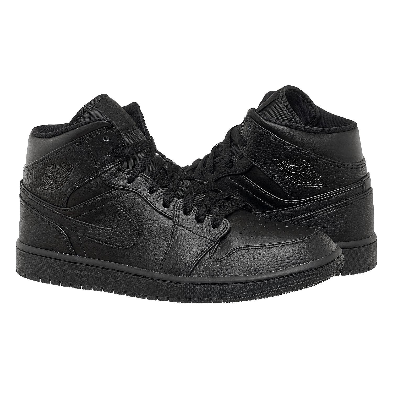 Кроссовки мужские Nike Jordan 1 Mid Triple Black (554724-091)