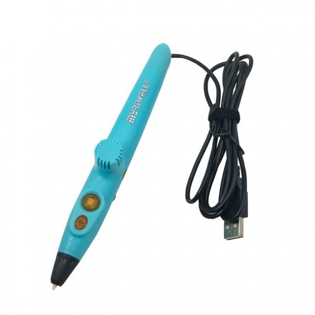 3д ручка MyRiwell RP200A Blue (PLA) + 30 м пластика + трафареты