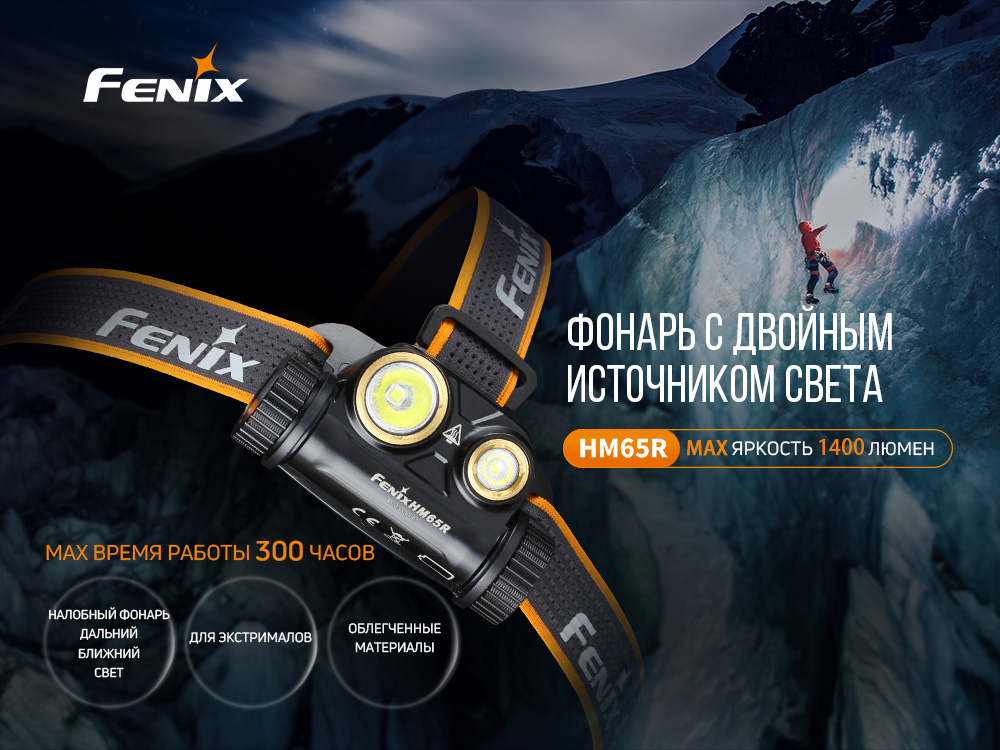 Фонарь налобный Fenix HM65R