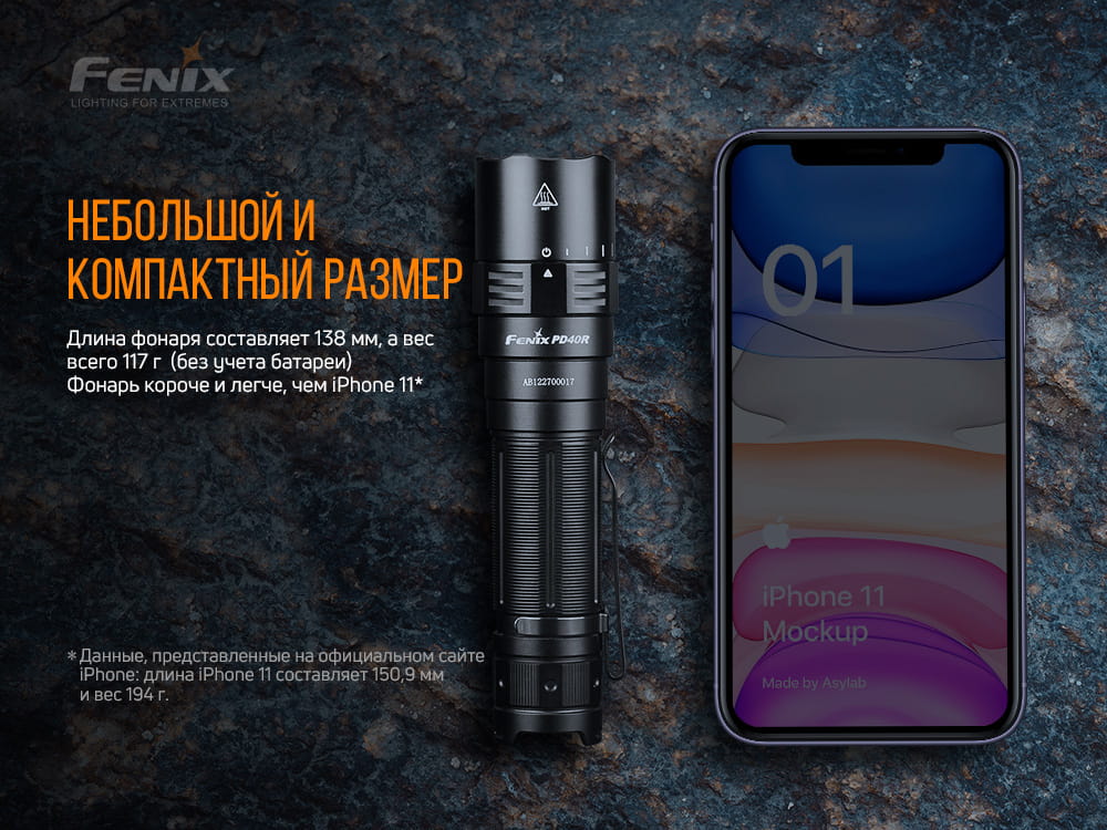 Фонарь ручной Fenix PD40R V2.0 PD40RV20