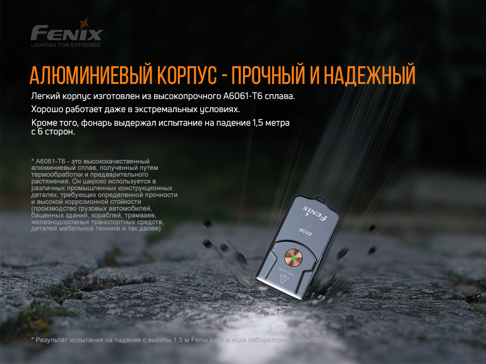 Фонарь наключный Fenix E03R