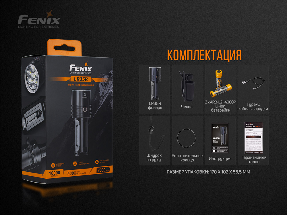 Фонарь ручной Fenix LR35R