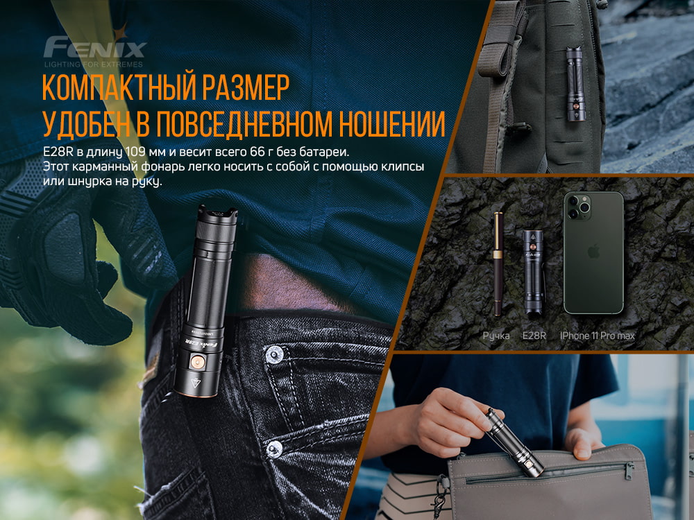 Фонарь ручной Fenix E28R