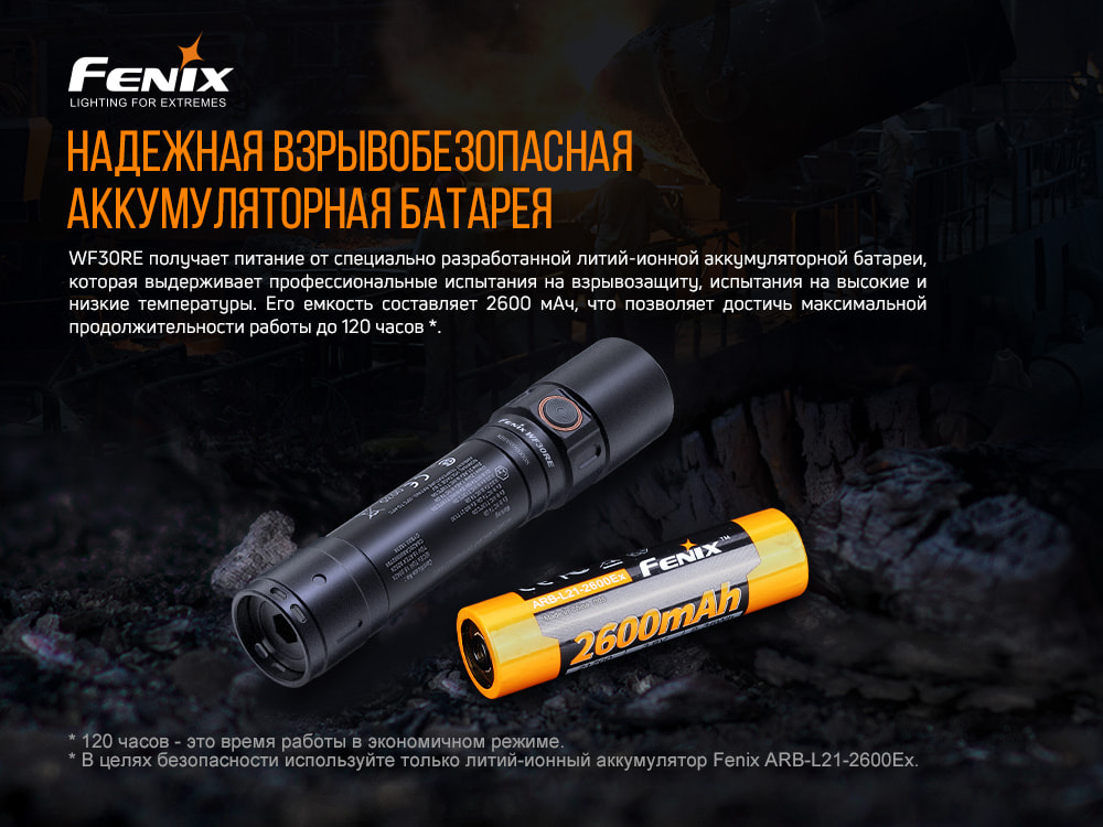 Фонарь ручной Fenix WF30RE