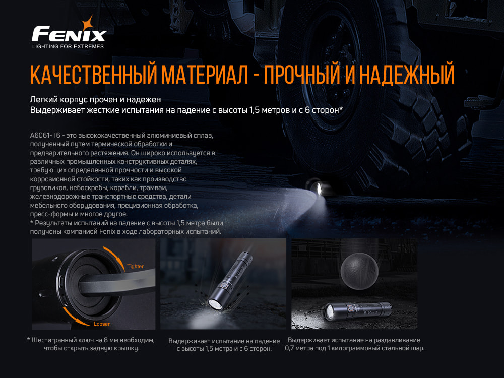 Фонарь ручной Fenix WF30RE