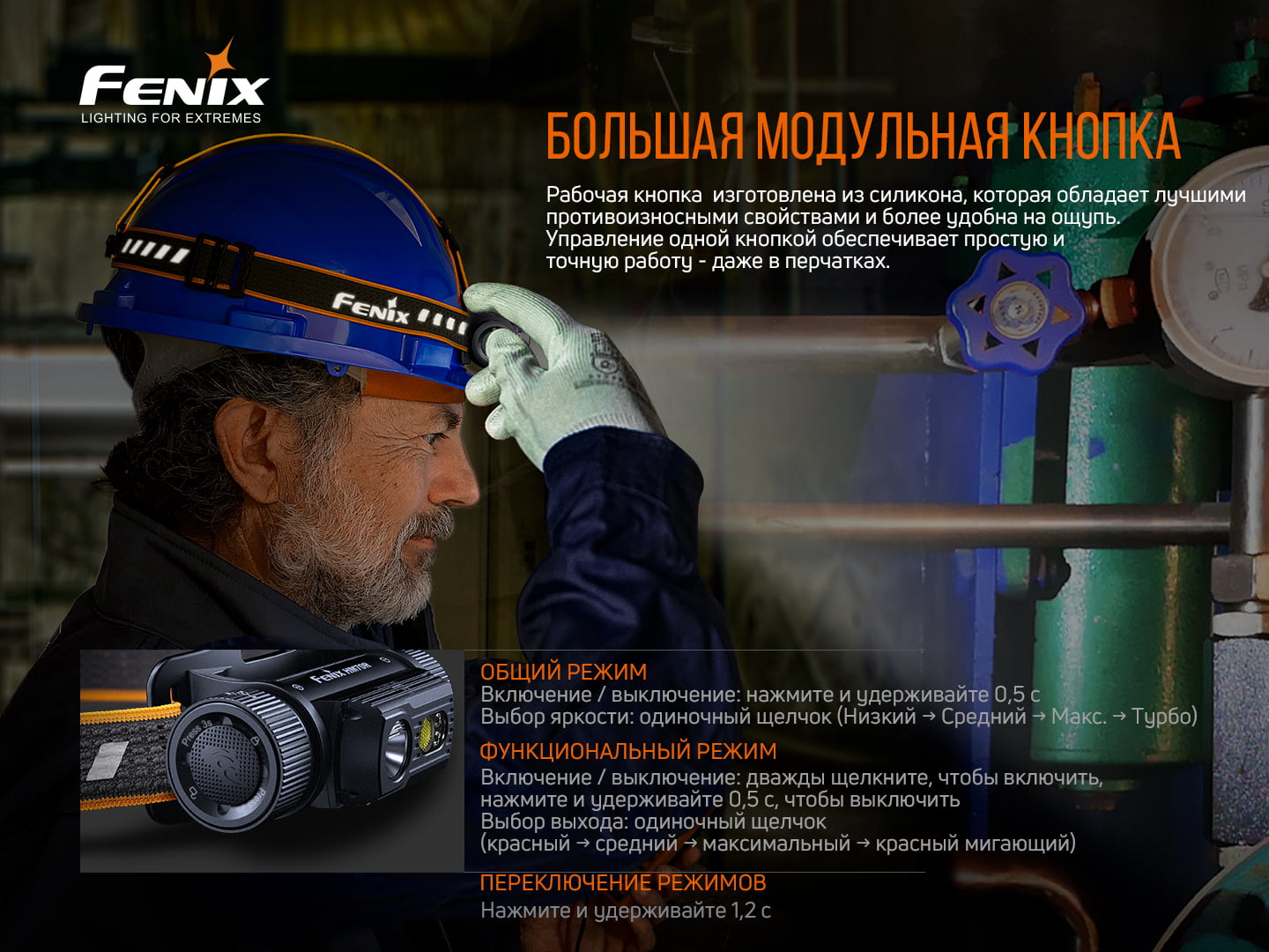 Фонарь налобный Fenix HM70R