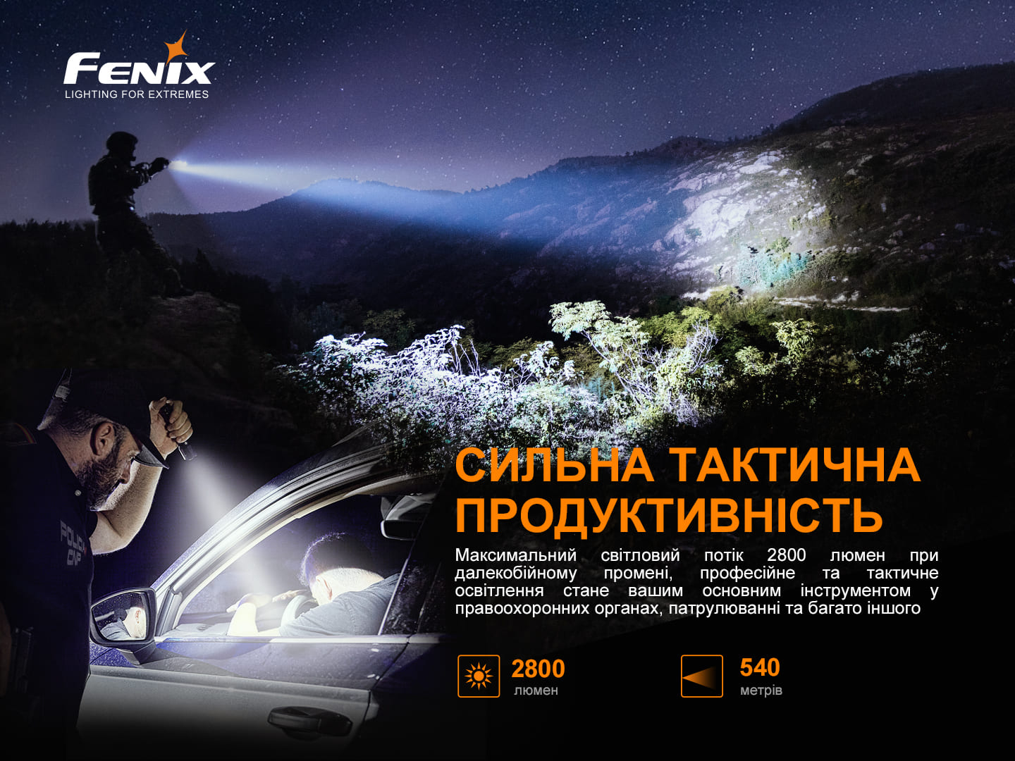 Фонарь ручной Fenix TK22TAC