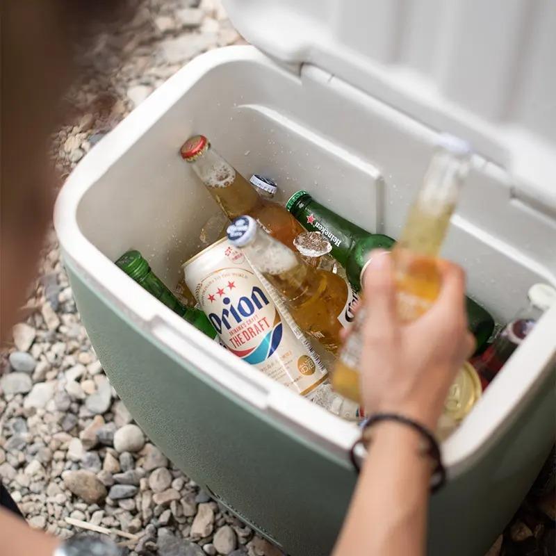 Туристический холодильник на колесах зеленый NH20SJ021, 28 л