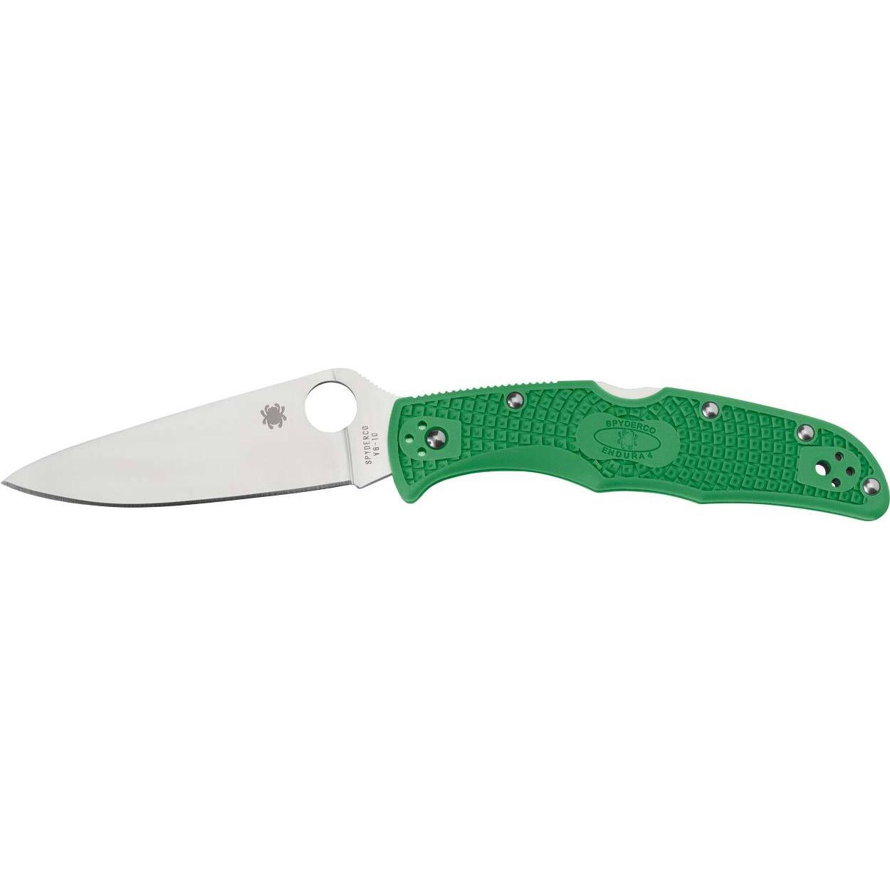 Нож Spyderco Endura4 Flat Ground. Цвет: зеленый C10FPGR 87.01.31