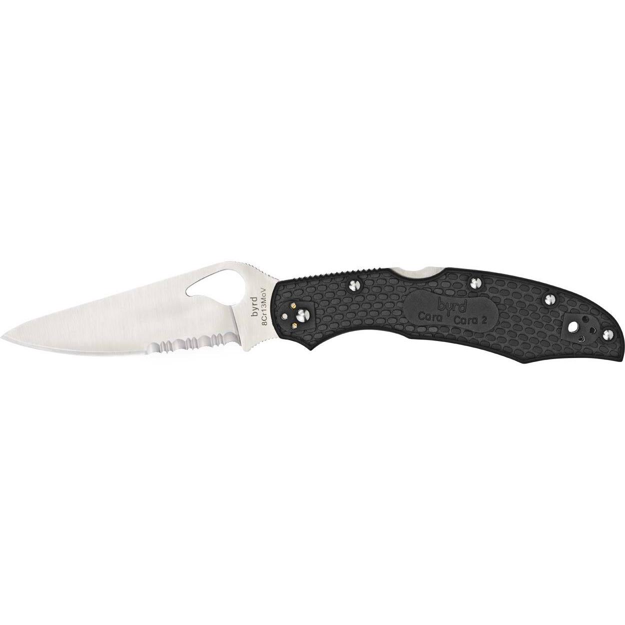 Нож Spyderco Byrd Cara Cara2 FRN Black Half Serrated BY03PSBK2 87.11.17
