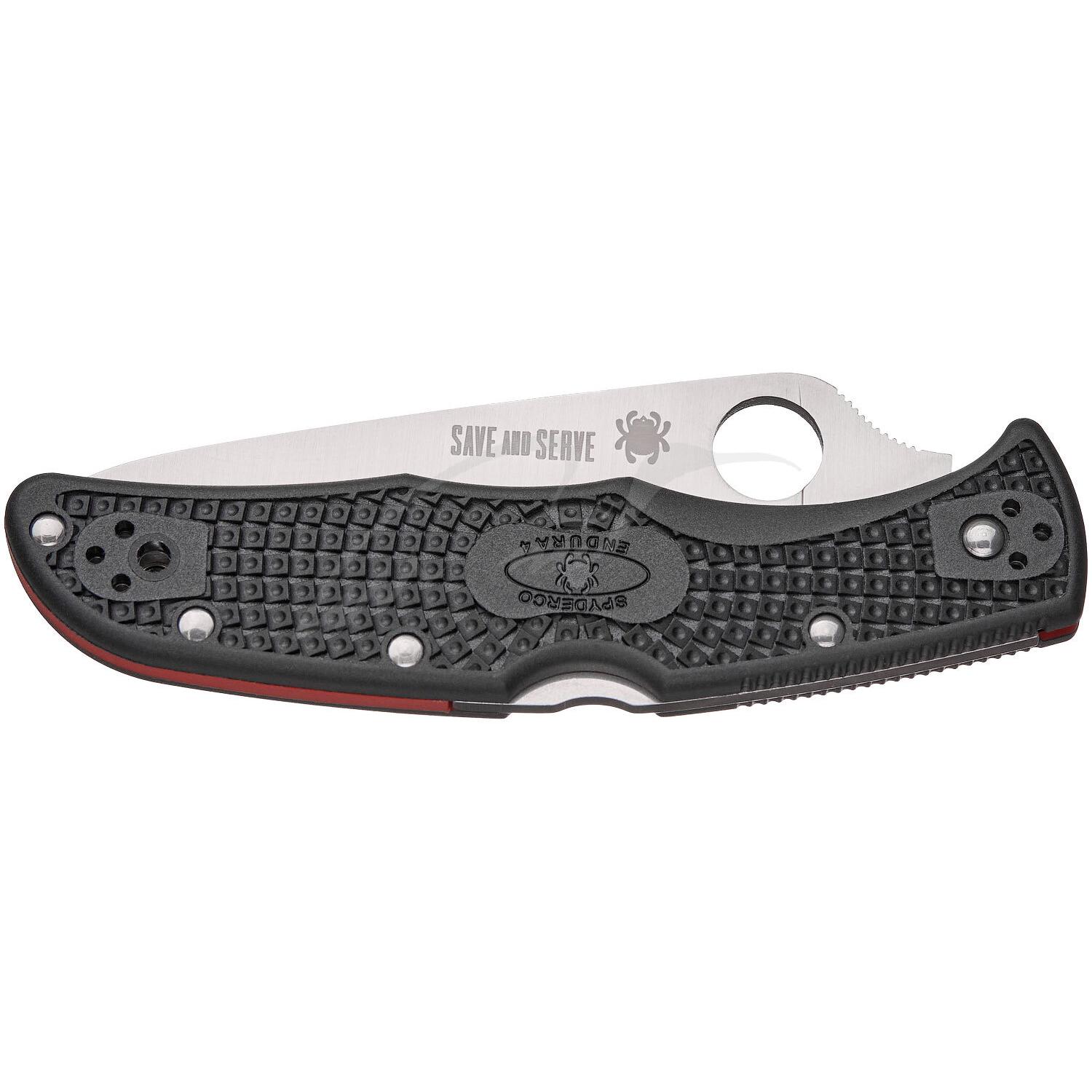 Нож Spyderco Endura 4 Thin Red Line полусеррейтор C10FPSBKRD 87.14.88