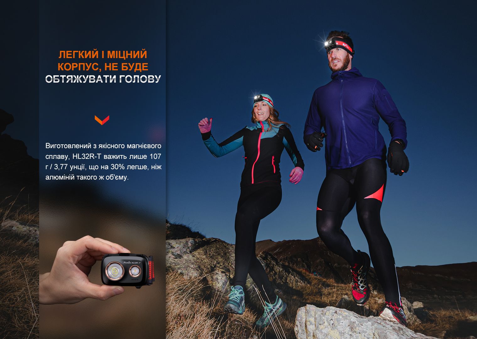 Фонарь налобный Fenix HL32R-T красный