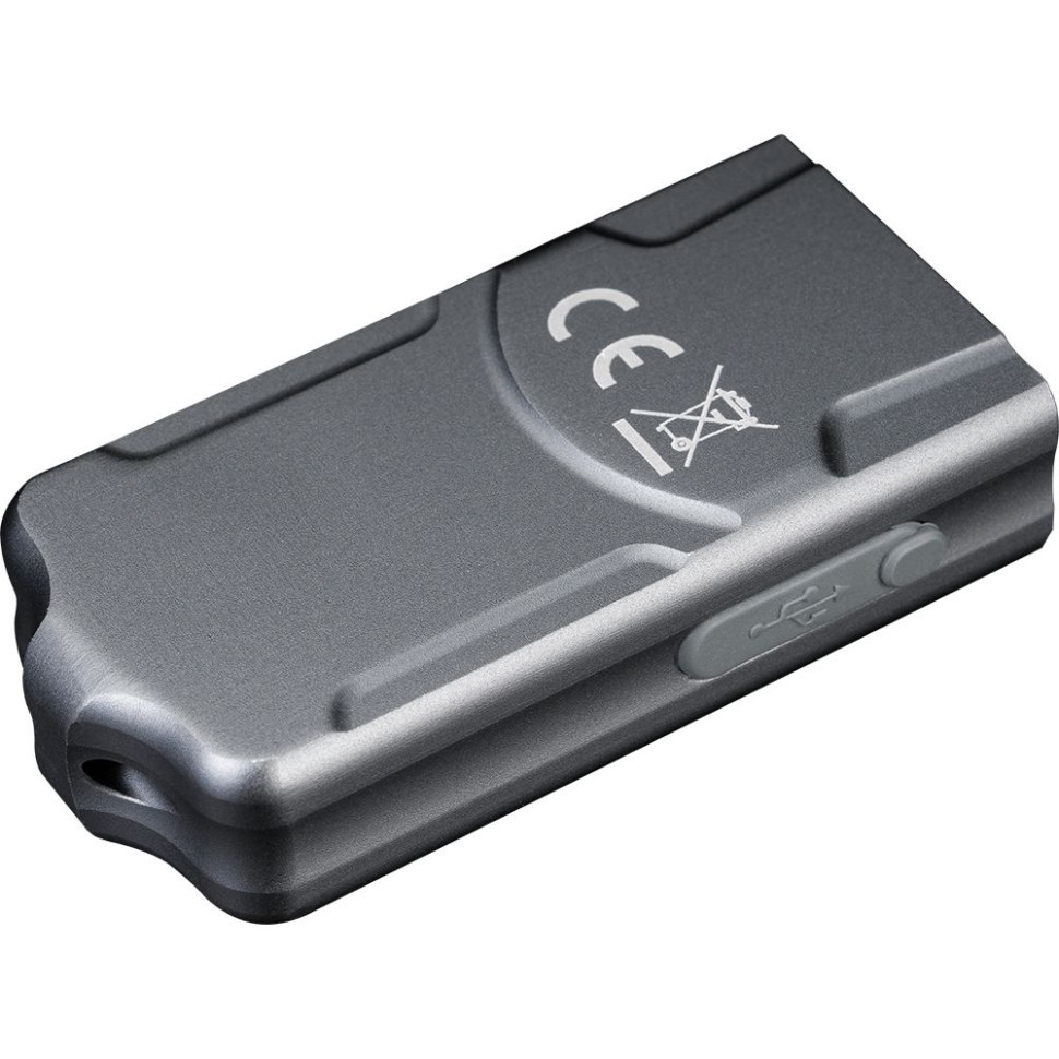 Фонарь наключный Fenix E03R V2.0, серый