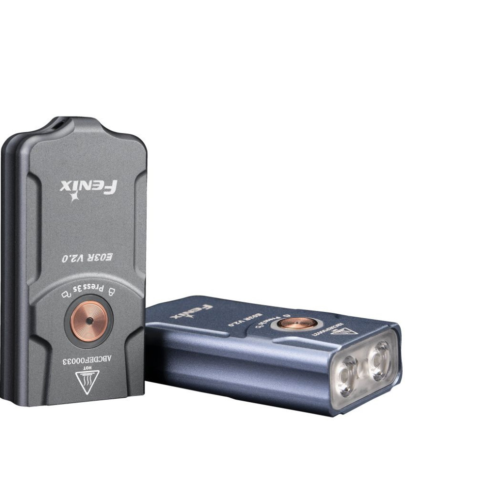 Фонарь наключный Fenix E03R V2.0, серый