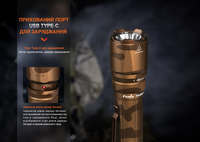 Фонарь тактический Fenix TK20R UE, камуфляж