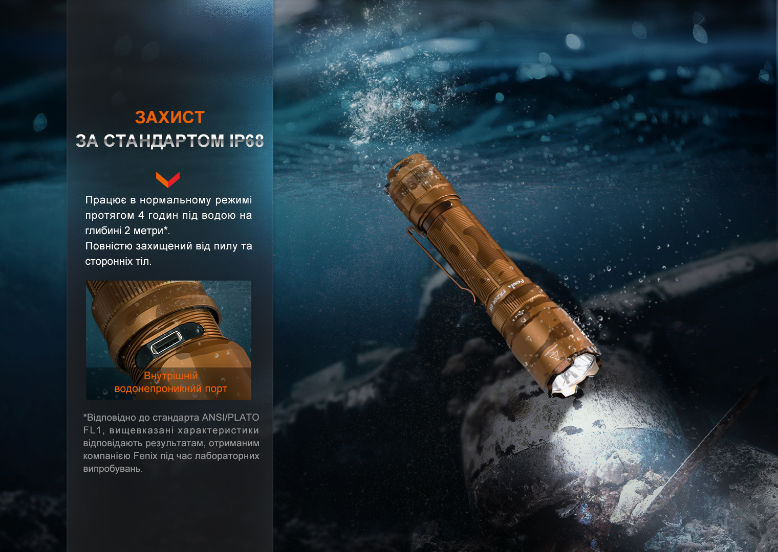 Фонарь тактический Fenix TK20R UE, серый