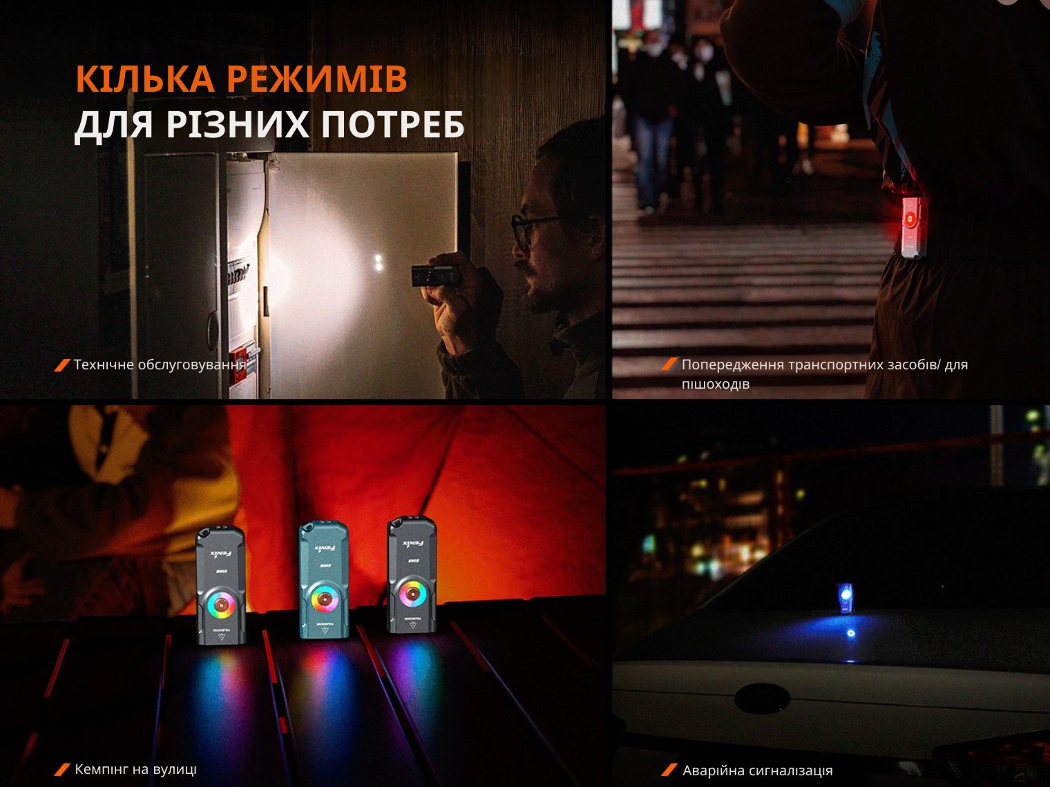 Фонарь наключный Fenix ​​E06R серый 700 Лм